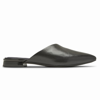 Mocassins Rockport Total Motion Zuly Asymmetrical Mule Mulher Pretas PT-75923